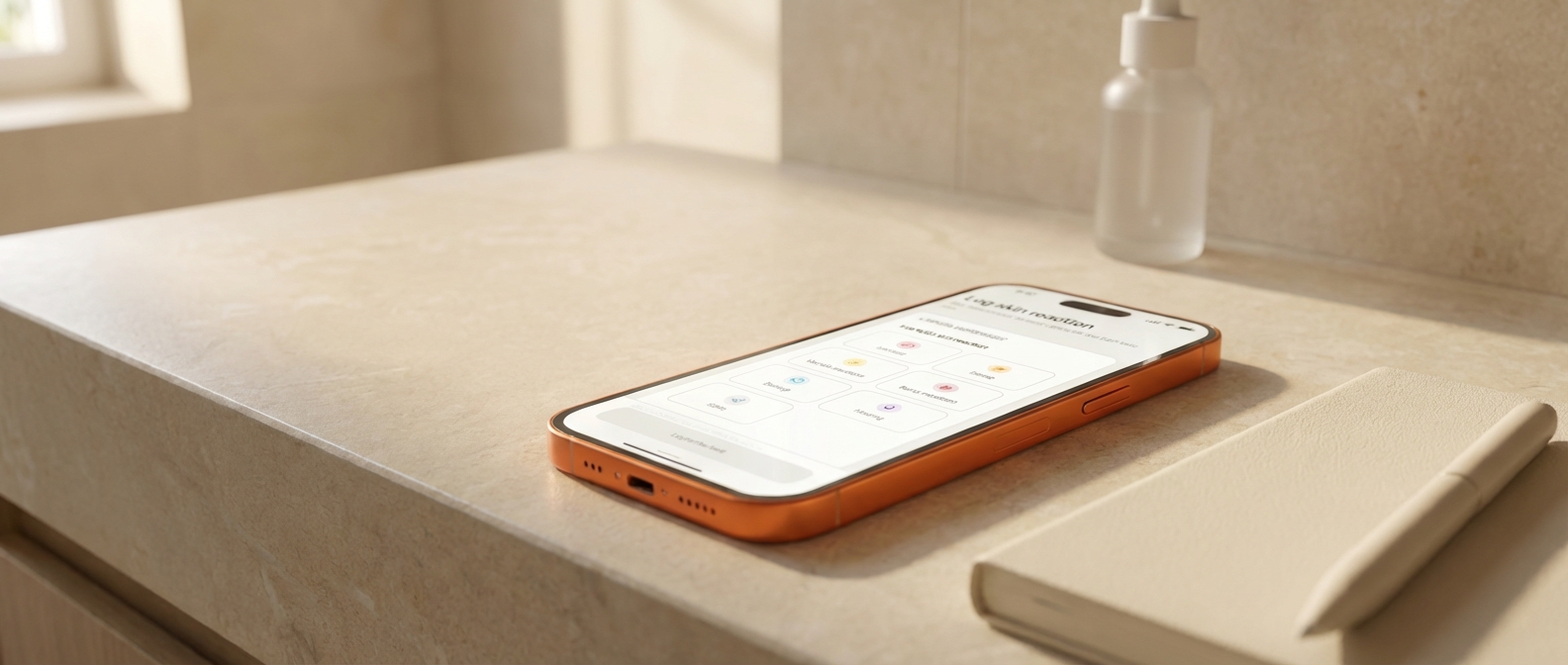 Reaction tracking template for skincare routine